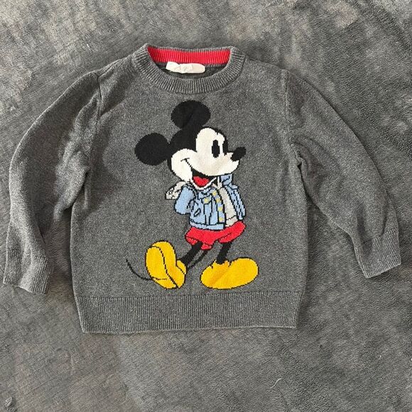 Disney Gray Mickey Mouse BABY GAP Sweater - Picture 1 of 3